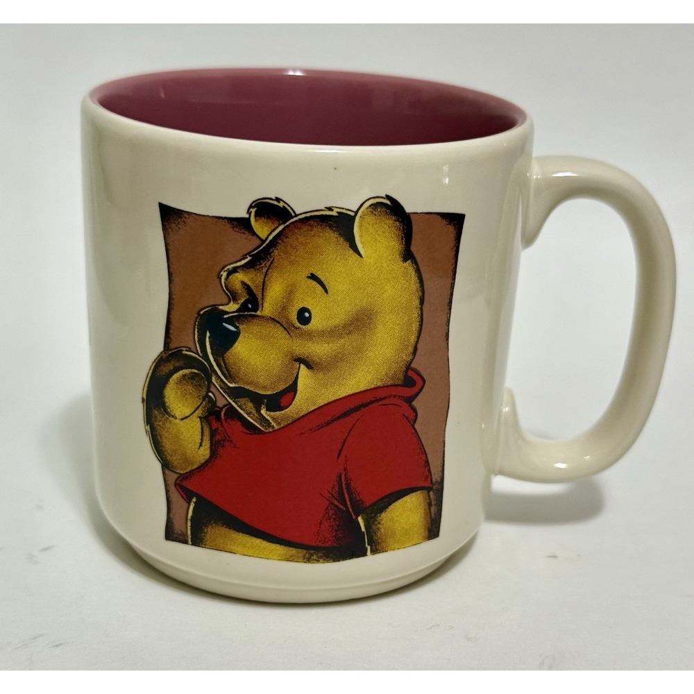 Vintage Ceramic Pooh Disney Coffee Mug Cup Rose